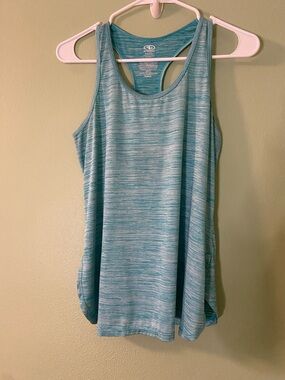 Athletic Works Teal Space-Dye Racerback Tank Top